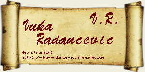 Vuka Radančević vizit kartica